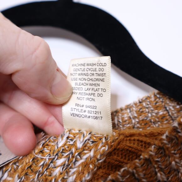 DAYTRIP Marled Sweater Cinnamon Oversized Knit Tulip Back Ribbed Women's L - Picture 9 of 9